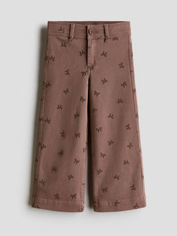 H&M - Girls Brown Wide Twill Jeans