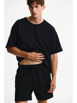 H&M - Men Black Regular Fit Waffled Sports Shorts With Drymove