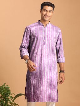 Vastramay - Mens Lavender Cotton Kurta