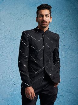 Vastramay - Men's Black Viscose Jodhpuri