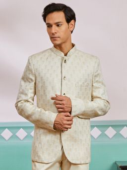 Vastramay - Shvaas By Mens Cream Silk Blend Jodhpuri