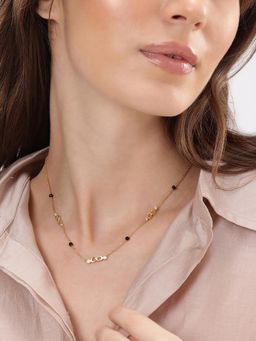 Carlton London - 18Kt Gold Plated Cz Multiple Infinity Mangalsutra - White