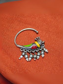 Spring Soul - Silva Sutra Chirpy Bird Nose Ring - Silver