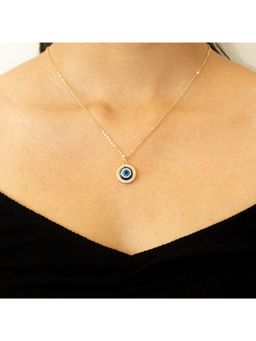 UPAKARNA - Gleaming Evil Eye Petite Necklace - Blue