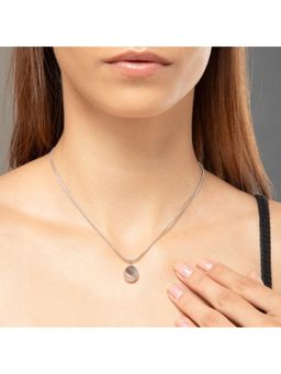 MAASHA - Silver-Tone Teardrop Pendant Necklace For Women