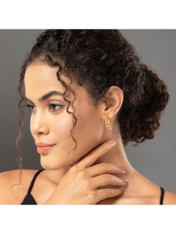 MAASHA - Gold Beaded Hoop Earrings For Women
