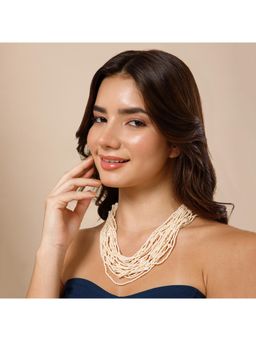 MAASHA - Layered Beaded Necklace For Women - Peach