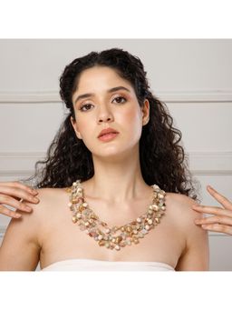 MAASHA - Earth-Tone Layered Stone Necklace For Women