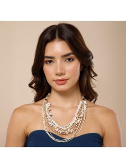 MAASHA - Neutral Multi-Layer Beaded Necklace For Women