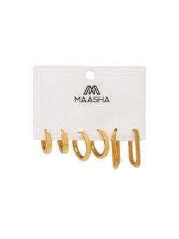 MAASHA - Gold-Tone Hoop Earrings Combo Set