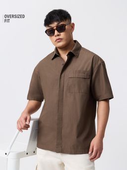 The Souled Store - Solids: Oak Men Oversized Shirts