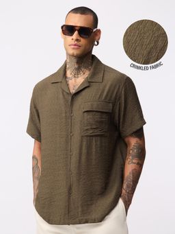 The Souled Store - Crinkled Chestnut Men Holiday Shirts