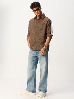 The Souled Store - Striped Cherry Wood Men Relaxed Shirts