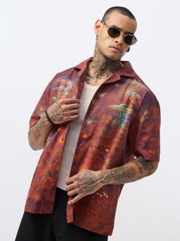The Souled Store - Souled Originals: Starry Night Men Oversized Shirt