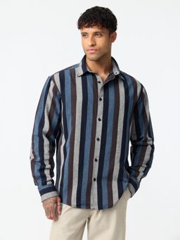 The Souled Store - Cotton Linen Stripes: Pluto Men Cotton Linen Shirts