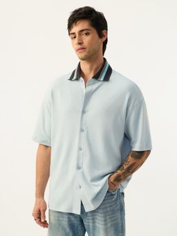 The Souled Store - Crochet Casuals: Azure Men Oversized Shirt