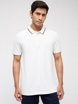 Spykar - Men White Solid Regular Fit Polo T-Shirt