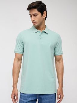 Spykar - Men Green Solid Regular Fit Polo T-Shirt