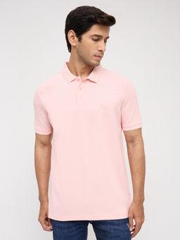 Spykar - Men Pink Solid Regular Fit Polo T-Shirt