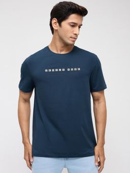 Spykar - Men Blue Graphic Regular Fit T-Shirt
