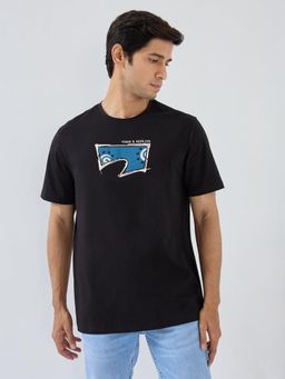 Spykar - Men Black Graphic Regular Fit T-Shirt