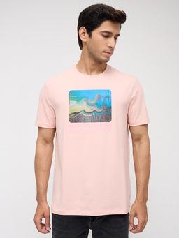 Spykar - Men Pink Graphic Regular Fit T-Shirt