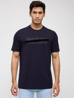 Spykar - Men Navy Blue Graphic Regular Fit T-Shirt