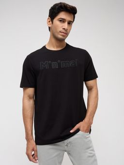 Spykar - Men Black Graphic Regular Fit T-Shirt
