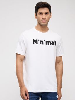 Spykar - Men White Graphic Regular Fit T-Shirt