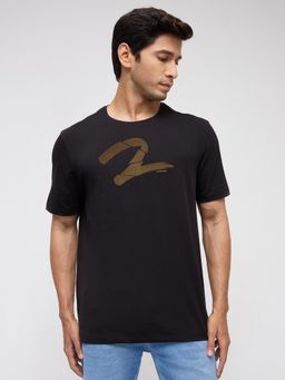 Spykar - Men Black Graphic Regular Fit T-Shirt