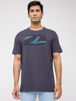 Spykar - Men Purple Graphic Regular Fit T-Shirt