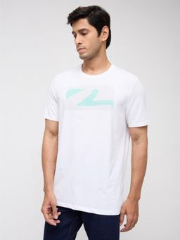 Spykar - Men White Graphic Regular Fit T-Shirt