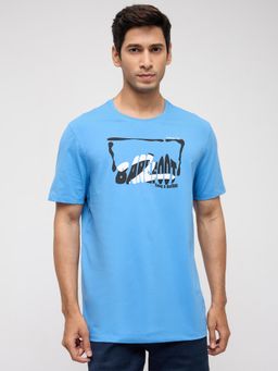 Spykar - Men Blue Graphic Regular Fit T-Shirt