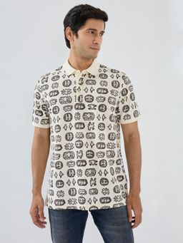 Spykar - Men Brown Printed Regular Fit Polo T-Shirt