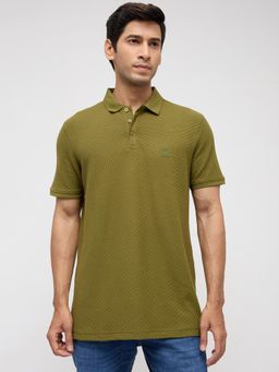 Spykar - Men Green Solid Regular Fit Polo T-Shirt