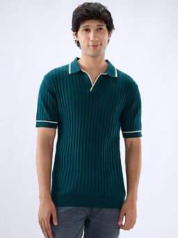 Spykar - Men Green Solid Regular Fit Polo T-Shirt