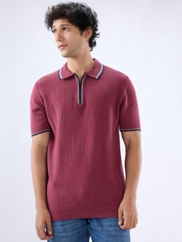 Spykar - Men Red Solid Regular Fit Polo T-Shirt