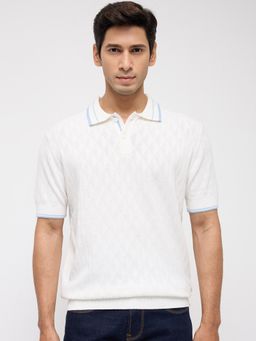 Spykar - Men White Solid Regular Fit Polo T-Shirt