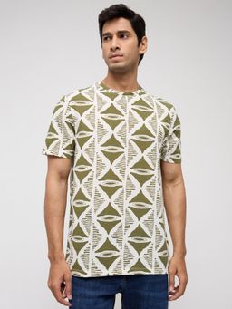 Spykar - Men Green Printed Regular Fit T-Shirt