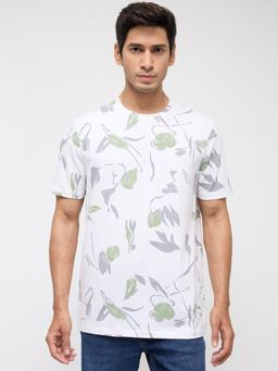 Spykar - Men White Printed Regular Fit T-Shirt