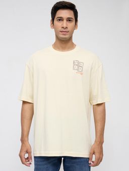Spykar - Men White Graphic Relaxed Fit T-Shirt