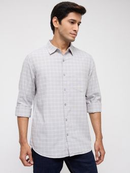 Spykar - Men Grey Check Regular Fit Shirt