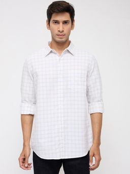 Spykar - Men White Check Regular Fit Shirt