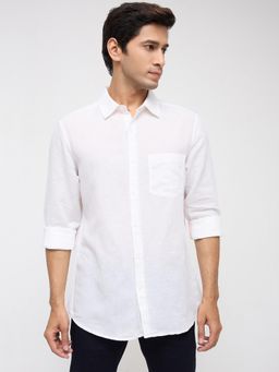 Spykar - Men White Solid Regular Fit Shirt
