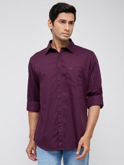 Spykar - Men Wine Solid Regular Fit Shirt