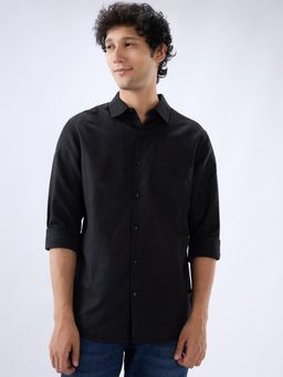 Spykar - Men Black Solid Regular Fit Shirt