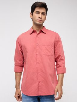 Spykar - Men Red Solid Regular Fit Shirt