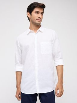 Spykar - Men White Solid Regular Fit Shirt