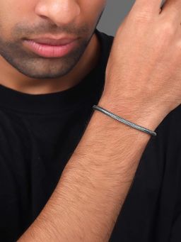 GIVA - Men 925 Oxidised Silver Serpentina Bracelet