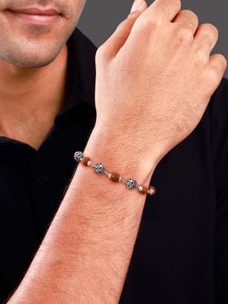 GIVA - Men 925 Oxidised Silver Rudraksha Bracelet